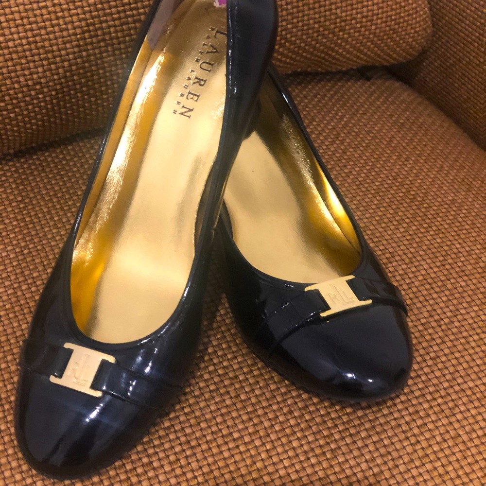 Ralph Lauren Black Patent Leather Heels